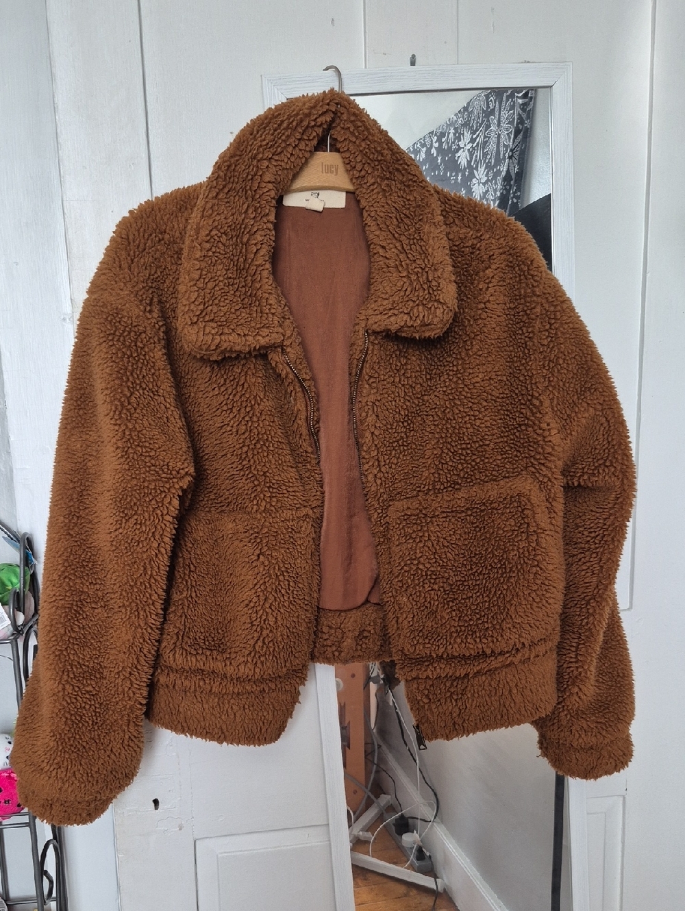Cozy Sherpa Jacket in Chestnut Brown - Women's Jacket & Coat